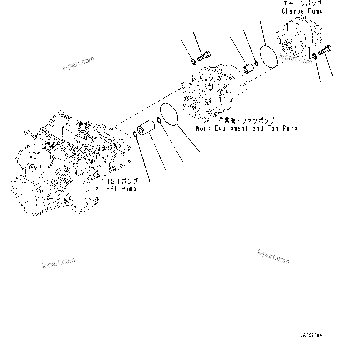 Komatsu parts book diagram for D39PXI-24 S/N 110001-UP: HYDRAULIC PUMP, COUPLING(#100001-)