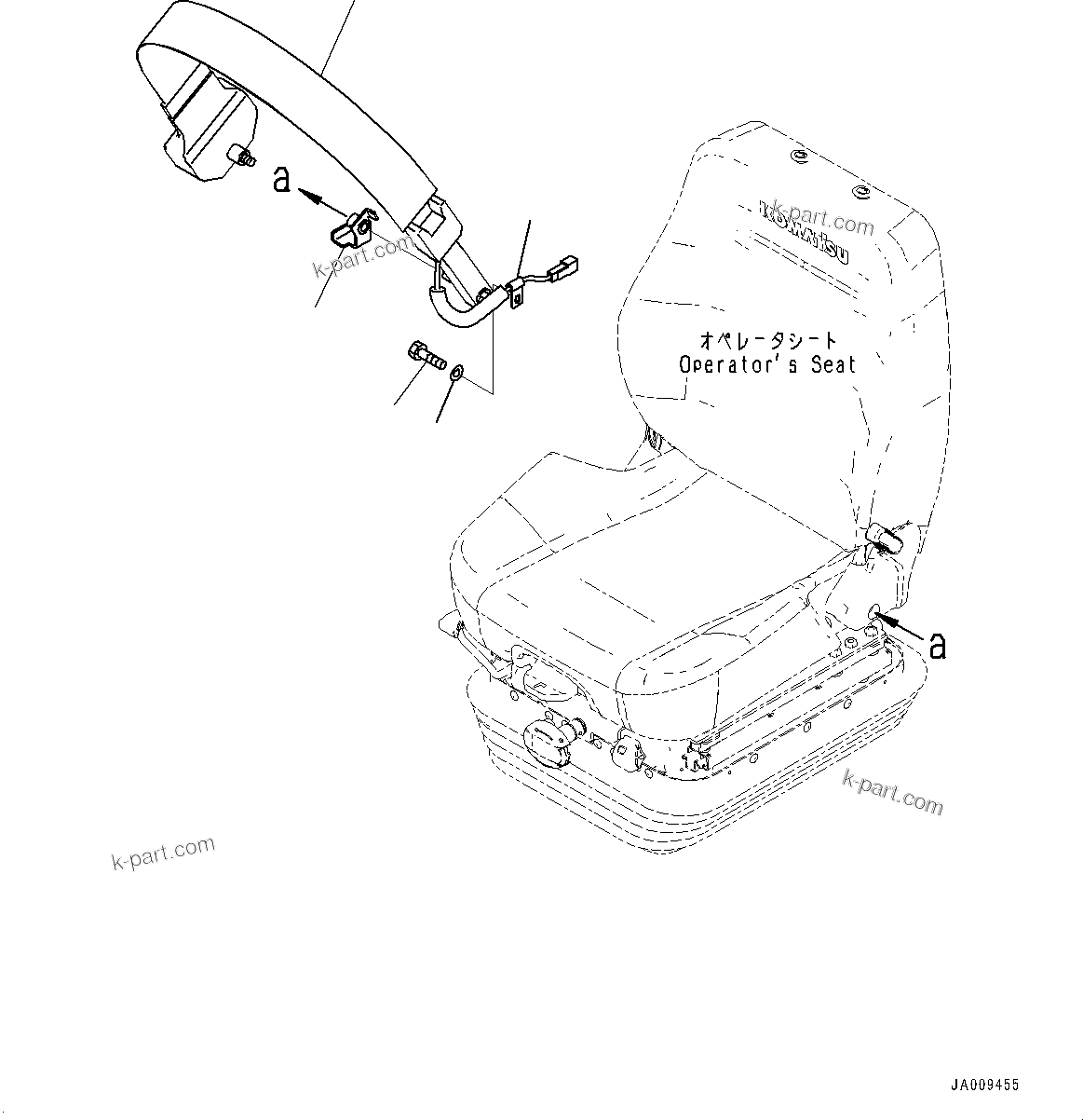 Komatsu parts book diagram for D39PXI-24 S/N 110001-UP: SEAT BELT, (#95001-)