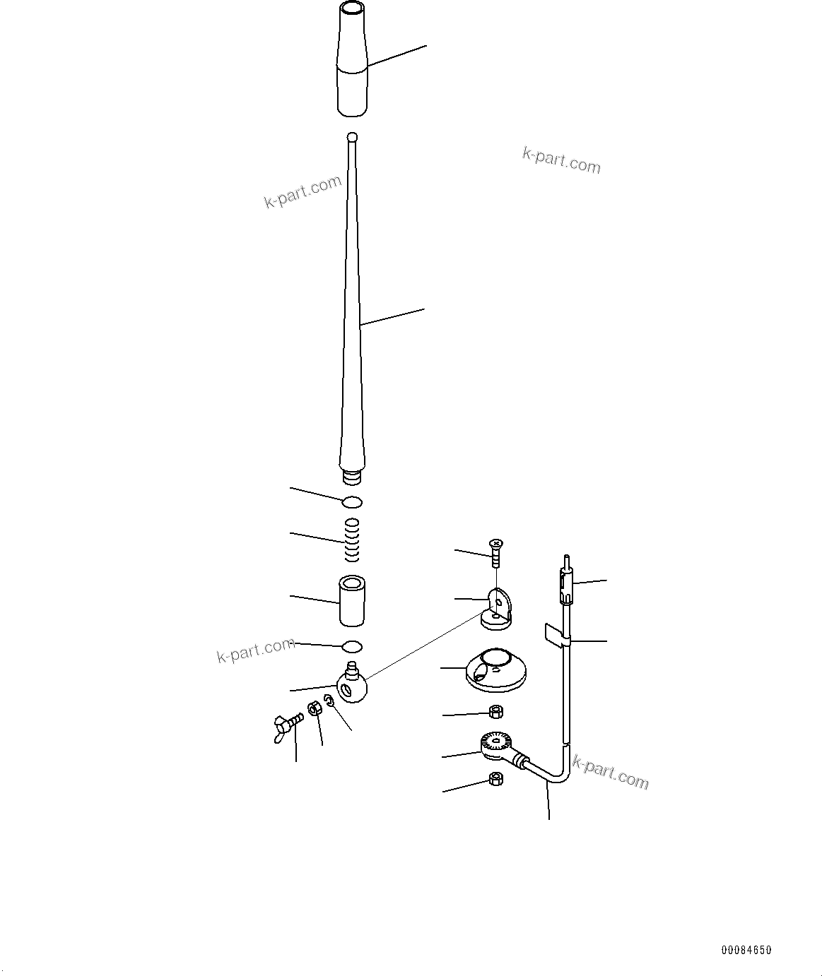 Komatsu parts book diagram for D39PXI-24 S/N 110001-UP: CAB, RUBBER ANTENNA(#100001-)