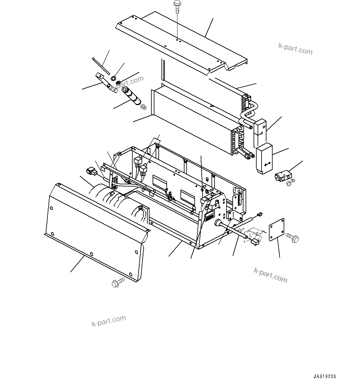 Komatsu parts book diagram for D39PXI-24 S/N 110001-UP: CAB, AIR CONDITIONER UNIT(#100001-100271)
