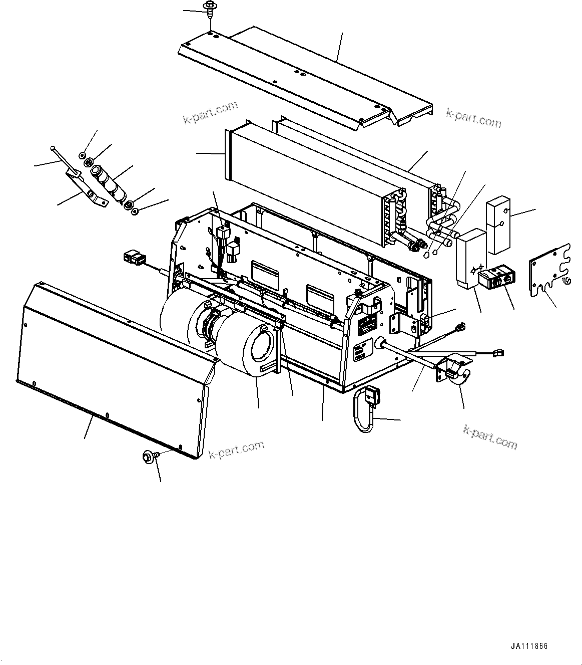 Komatsu parts book diagram for D39PXI-24 S/N 110001-UP: CAB, AIR CONDITIONER UNIT(#100272-)