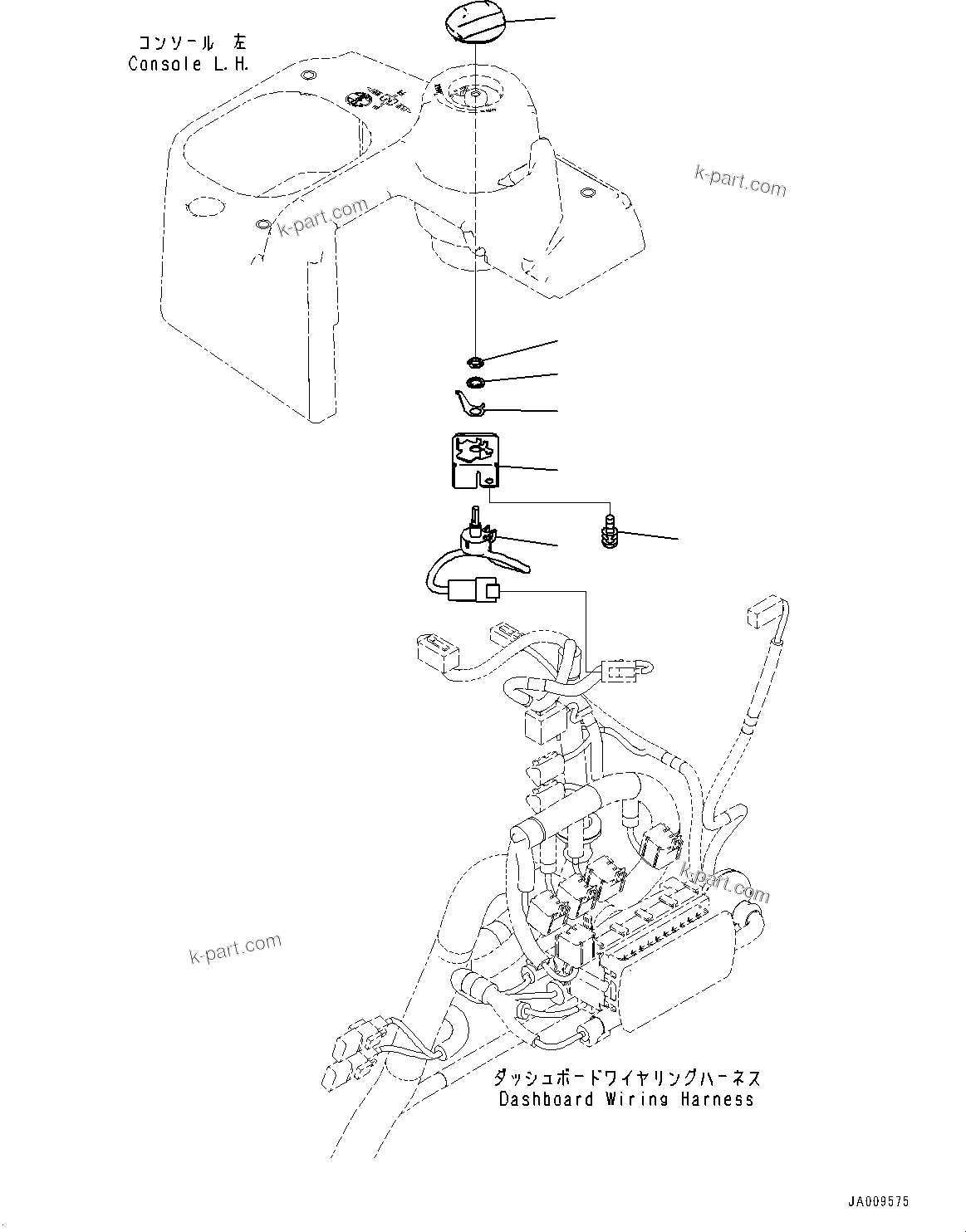 Komatsu parts book diagram for D39PXI-24 S/N 110001-UP: CAB, POTENTIOMETER(#100001-)