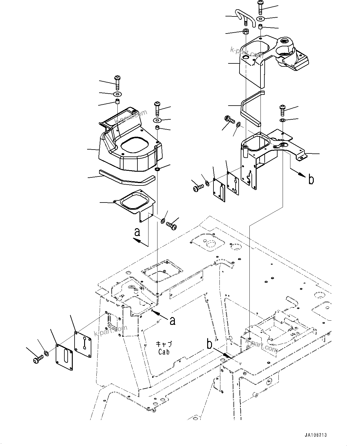 Komatsu parts book diagram for D39PXI-24 S/N 110001-UP: CAB, CONSOLE(#100001-)