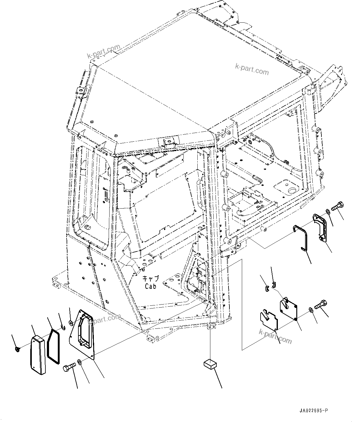 Komatsu parts book diagram for D39PXI-24 S/N 110001-UP: CAB, FUSE BOX(#100001-)