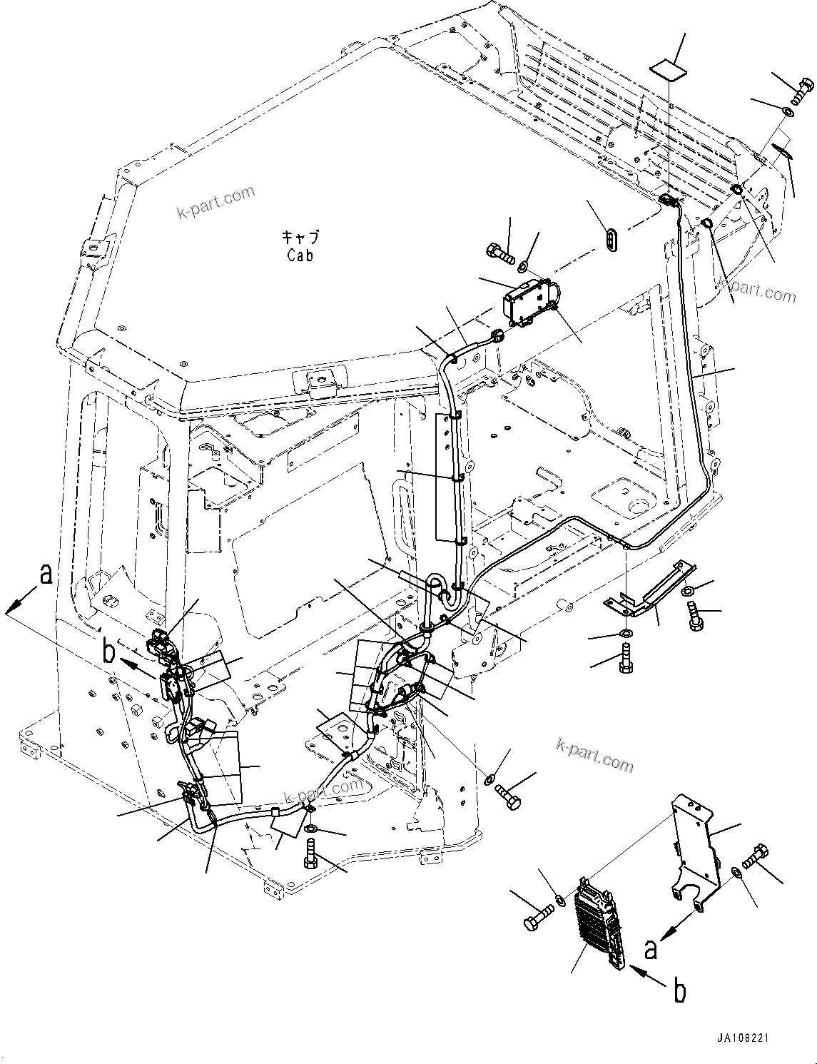 Komatsu parts book diagram for D39PXI-24 S/N 110001-UP: CAB, GATEWAY FUNCTION CONTROLLER ANTENNA(#100001-)