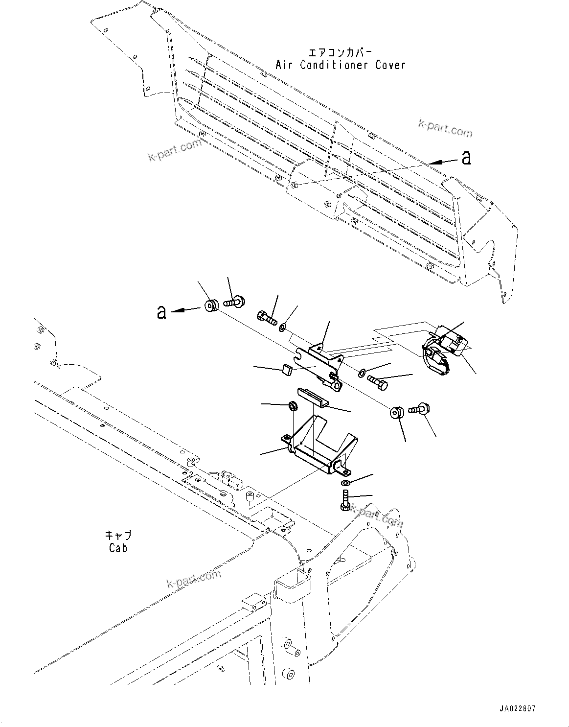 Komatsu parts book diagram for D39PXI-24 S/N 110001-UP: CAB, REARVIEW CAMERA(#100001-)