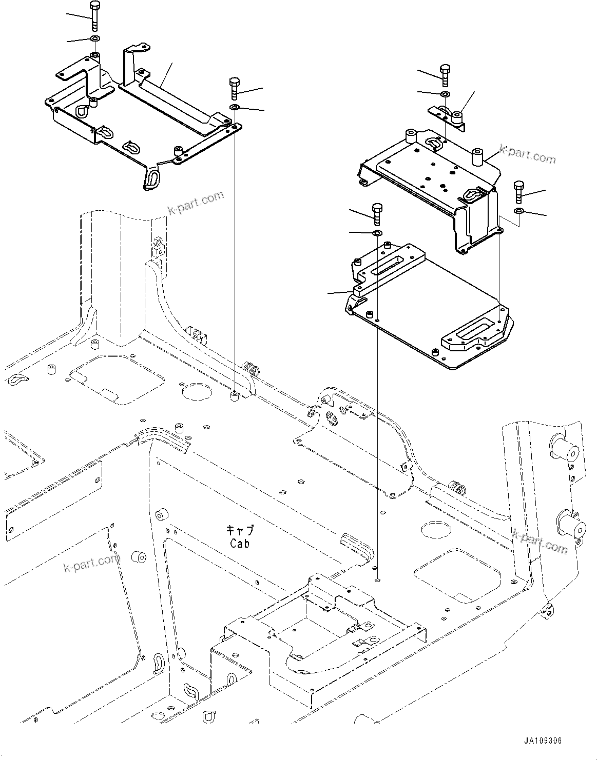 Komatsu parts book diagram for D39PXI-24 S/N 110001-UP: CAB ELECTRICAL UNIT, ICT SENSOR CONTROLLER MOUNTING(#100001-)