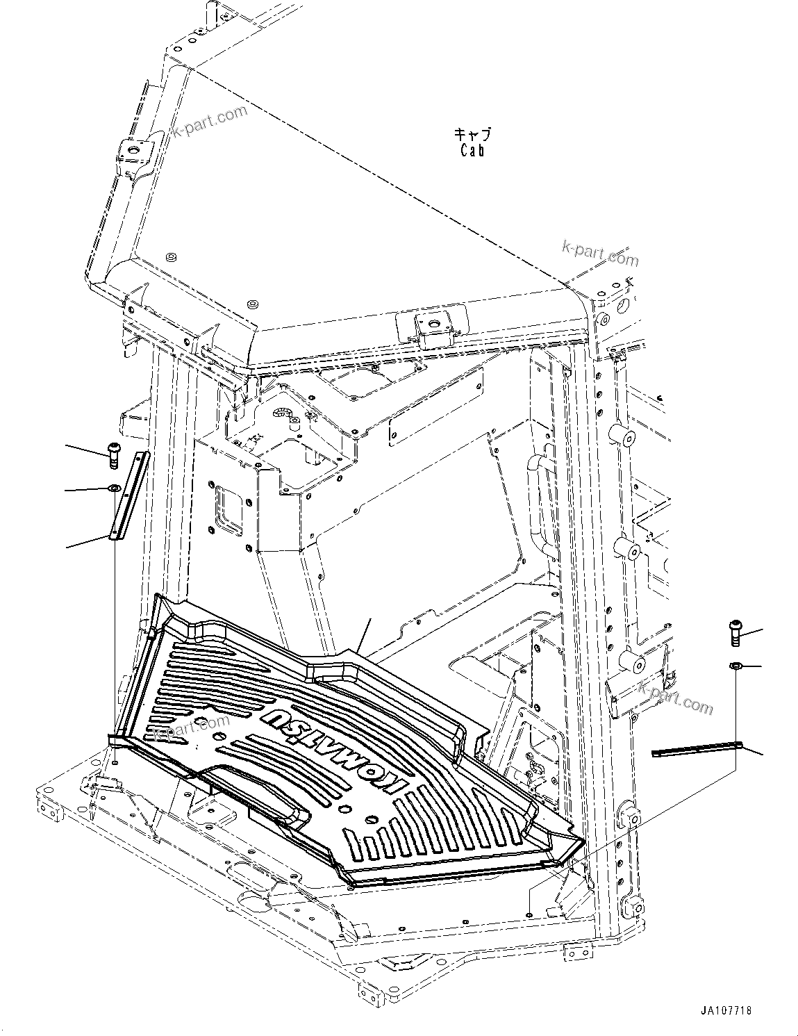 Komatsu parts book diagram for D39PXI-24 S/N 110001-UP: FLOOR MAT, (#100001-)