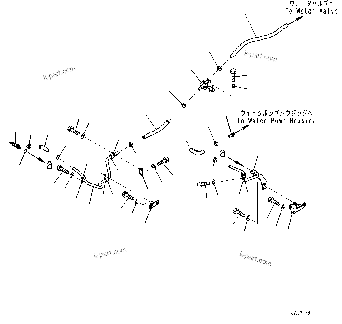 Komatsu parts book diagram for D39PXI-24 S/N 110001-UP: AIR CONDITIONER PIPING, PIPING AND MOUNTING (1/4)(#95001-)