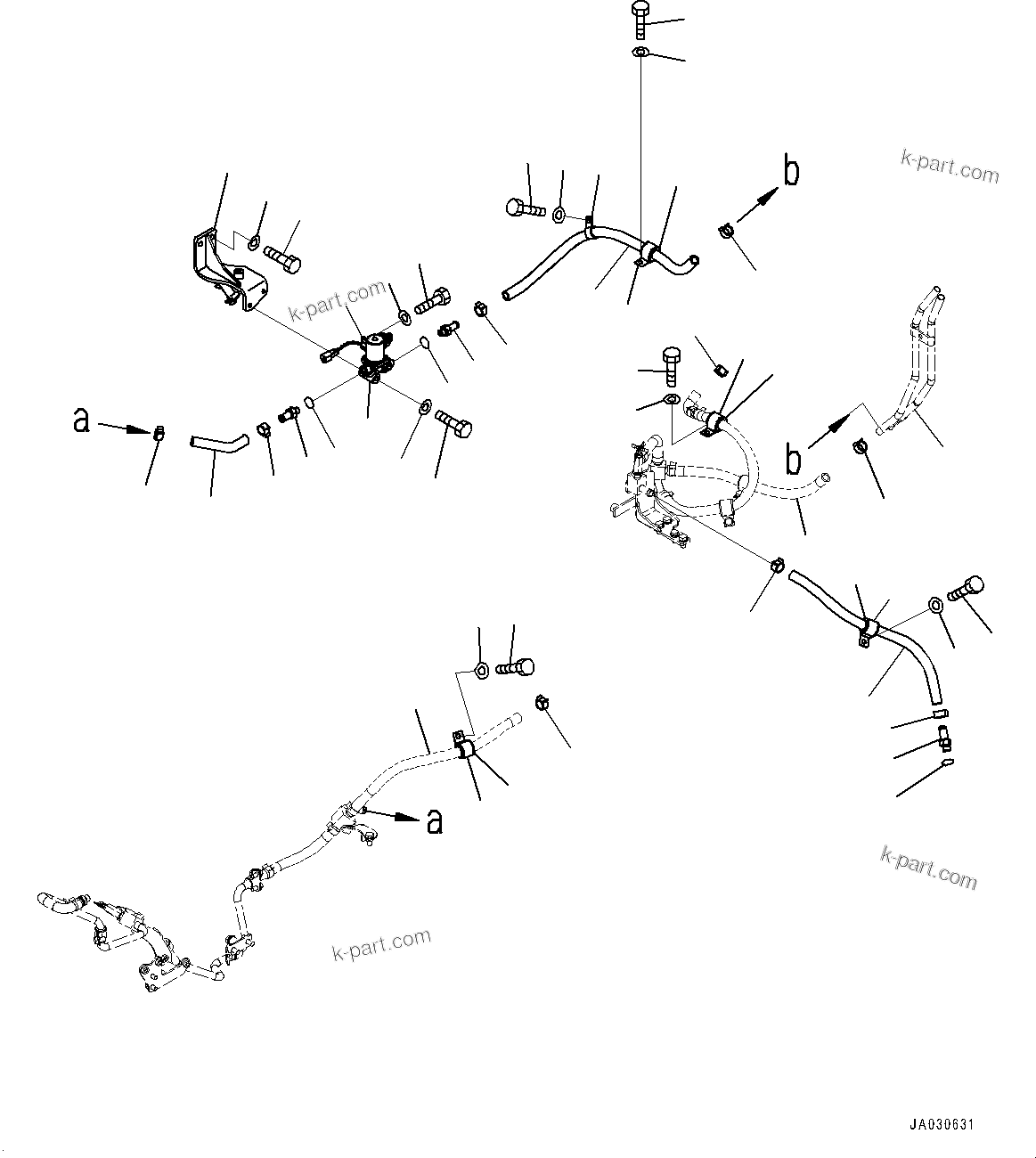 Komatsu parts book diagram for D39PXI-24 S/N 110001-UP: AIR CONDITIONER PIPING, PIPING AND MOUNTING (4/4)(#95001-)