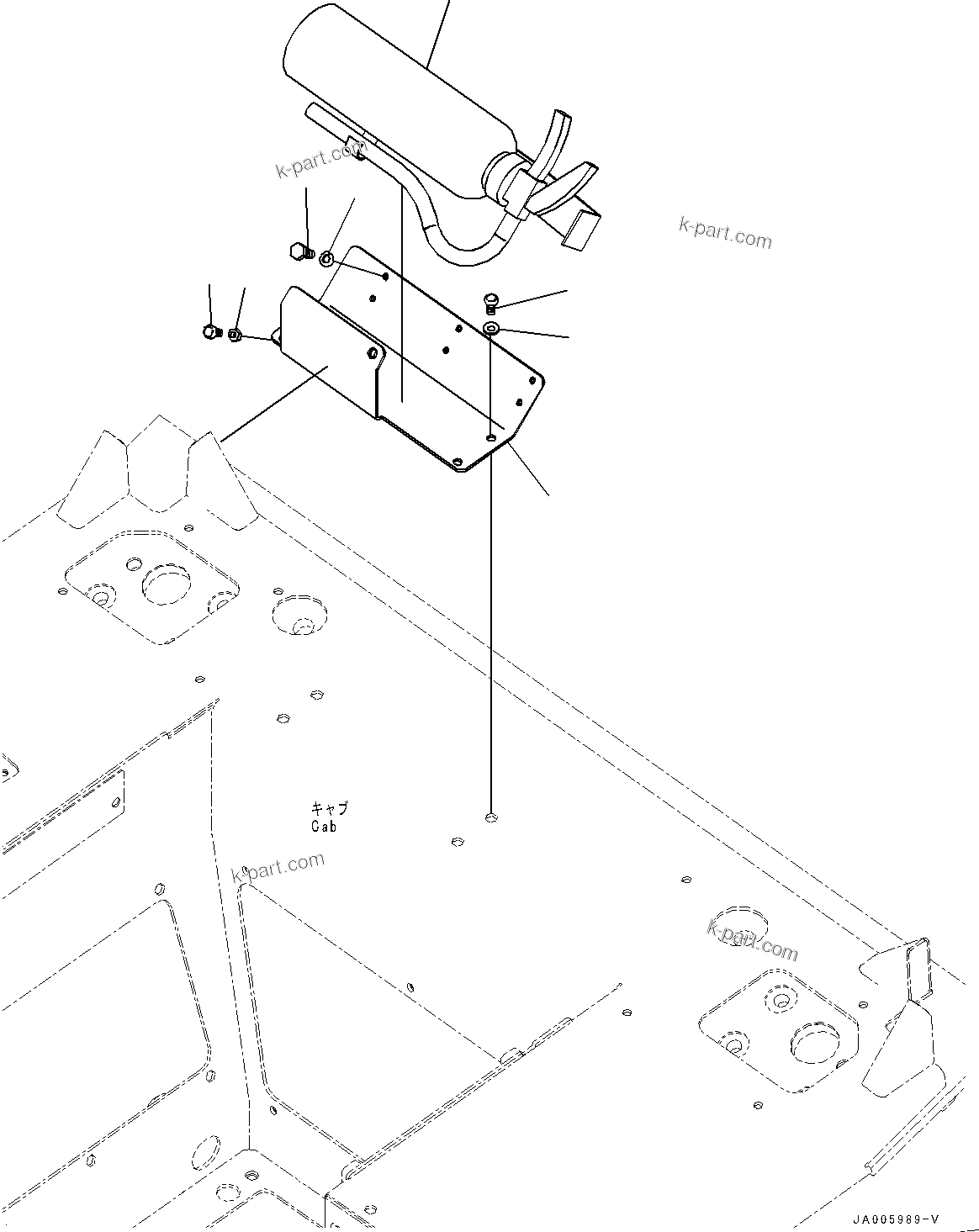 Komatsu parts book diagram for D39PXI-24 S/N 110001-UP: FIRE EXTINGUISHER, (#95001-)