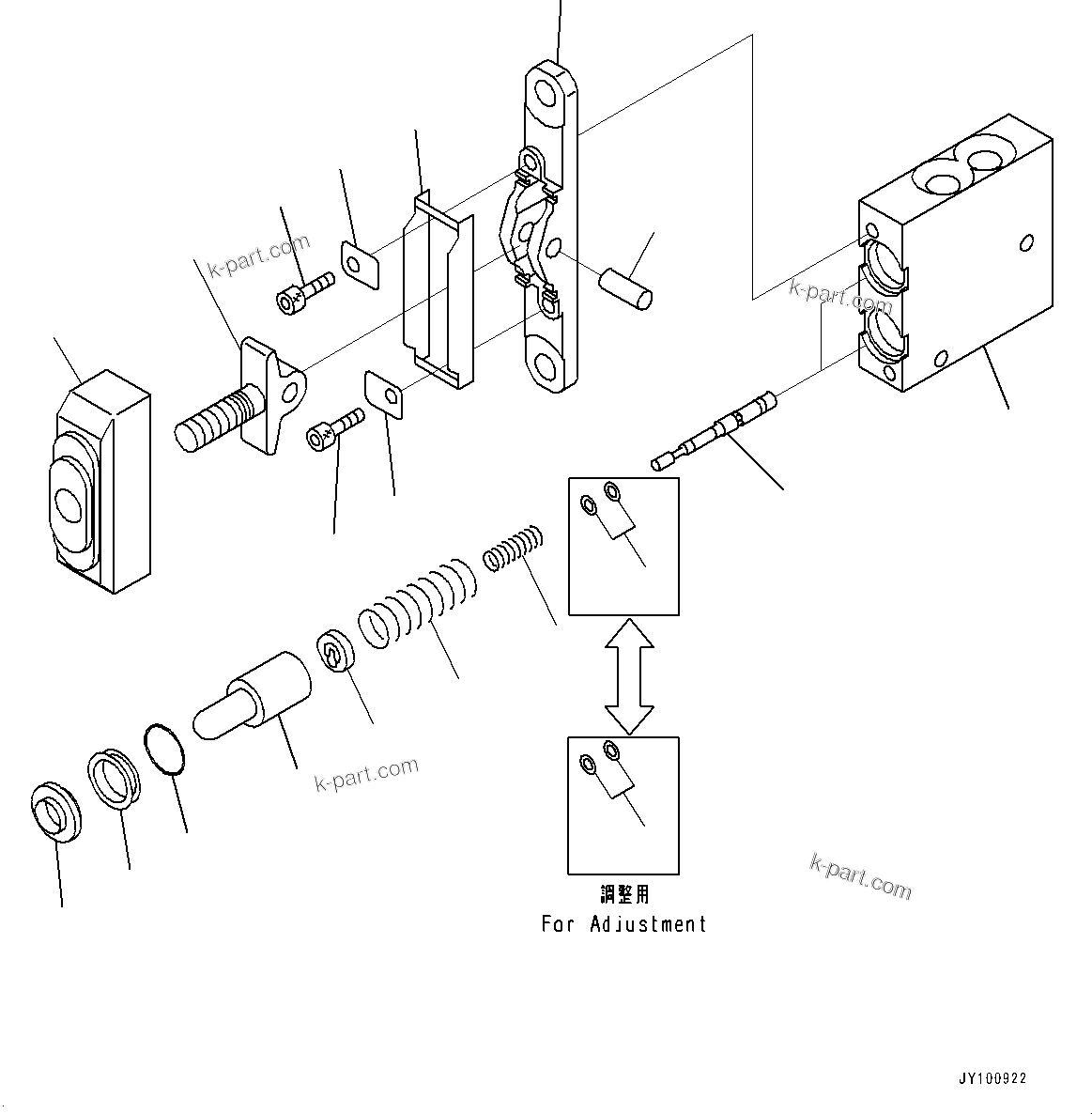Komatsu parts book diagram for D39PXI-24 S/N 110001-UP: RIPPER CONTROL LEVER, PPC VALVE(#100001-)