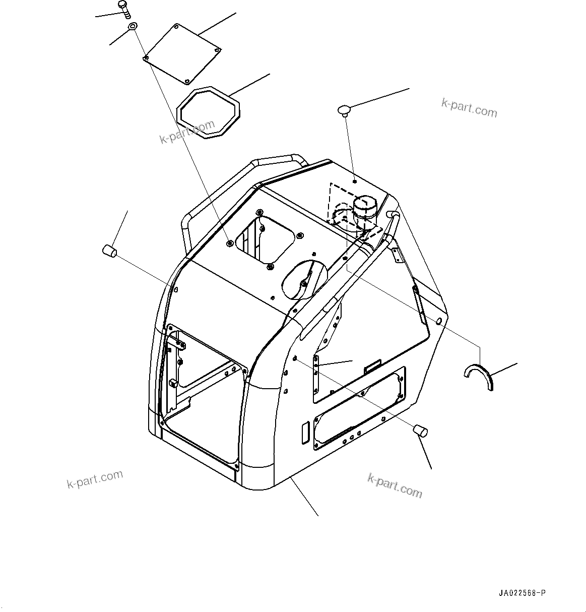 Komatsu parts book diagram for D39PXI-24 S/N 110001-UP: ENGINE HOOD, HOOD AND PLUG(#95001-)