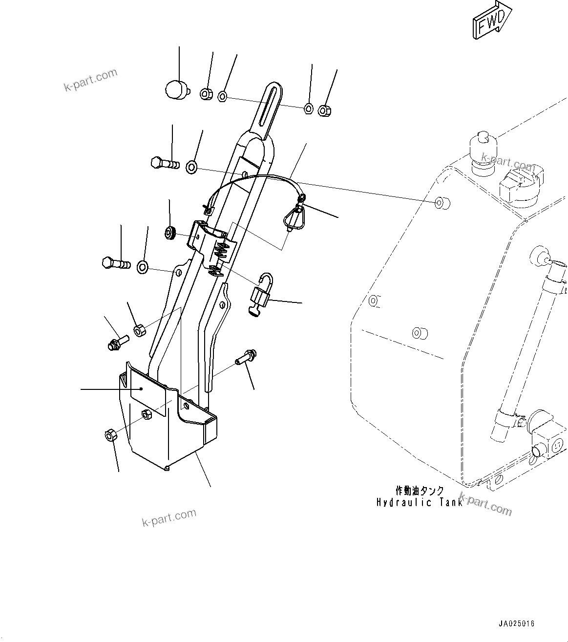 Komatsu parts book diagram for D39PXI-24 S/N 110001-UP: SHOVEL HOLDER, (#95001-)