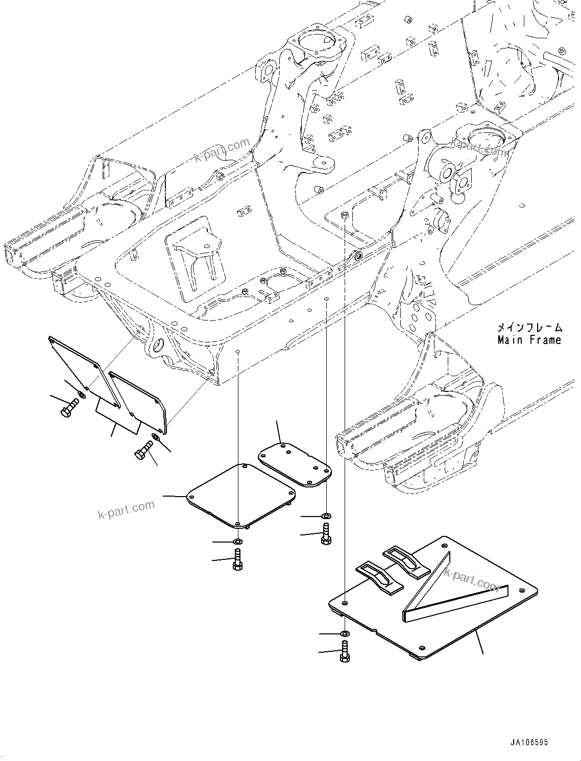 Komatsu parts book diagram for D39PXI-24 S/N 110001-UP: UNDER GUARD, (#96506-)