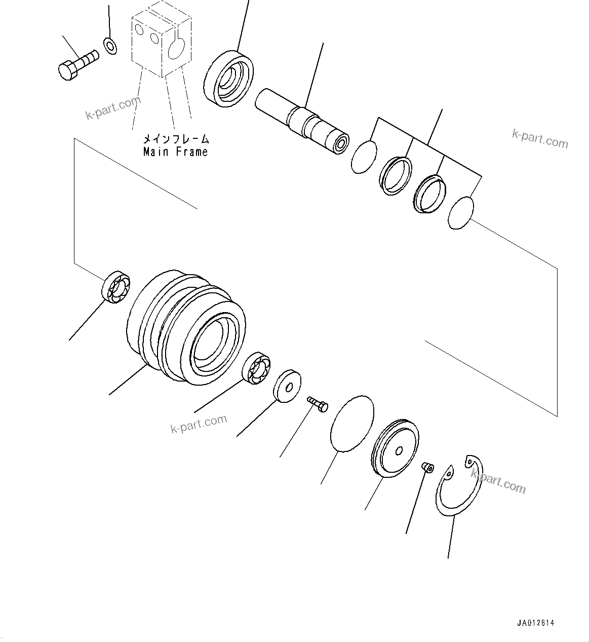 Komatsu parts book diagram for D39PXI-24 S/N 110001-UP: CARRIER ROLLER, (#101318-)