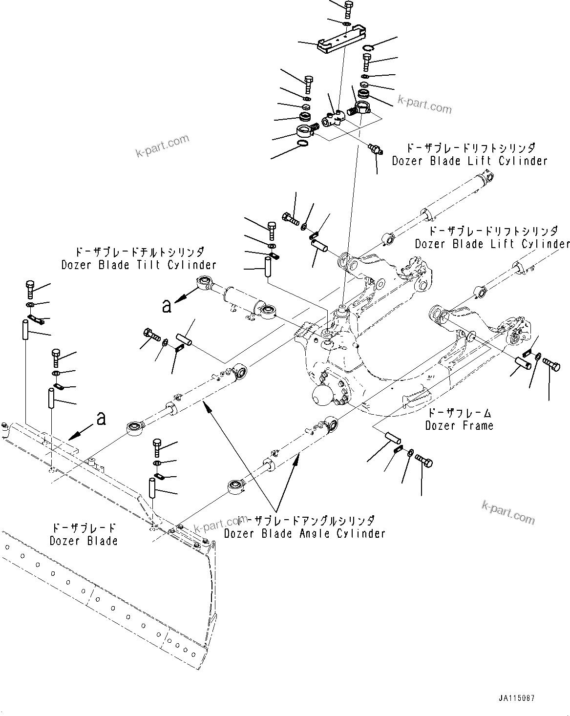 Komatsu parts book diagram for D39PXI-24 S/N 110001-UP: DOZER ARM AND BRACE, (#101131-)
