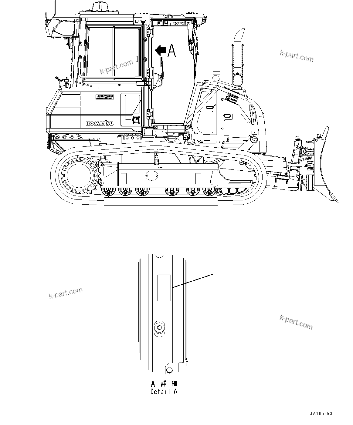 Komatsu parts book diagram for D39PXI-24 S/N 110001-UP: PLATE, CALIFORNIA PROPOSITION 65, (#95001-)