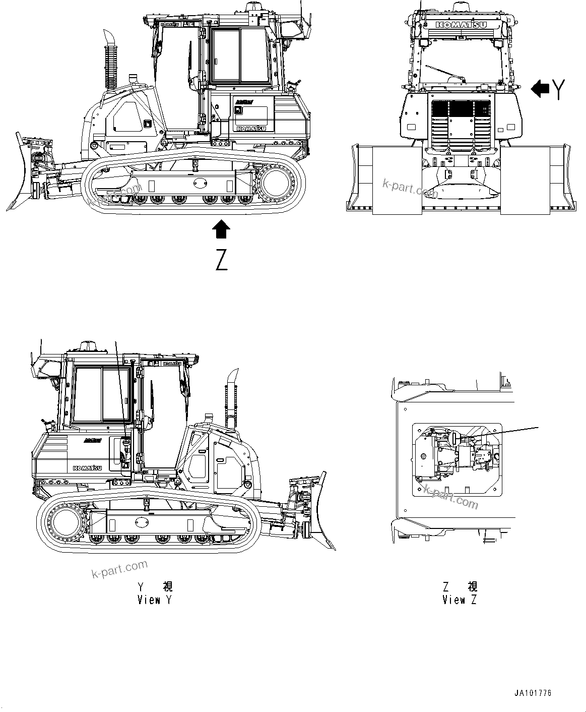 Komatsu parts book diagram for D39PXI-24 S/N 110001-UP: ACCUMULATOR PLATE, (#95001-)