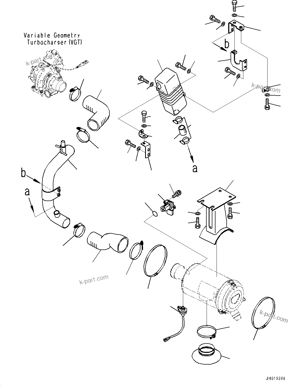 Komatsu parts book diagram for PC170LC-11 S/N 37001-UP: AIR CLEANER, AIR CLEANER MOUNTING(#35001-35001)