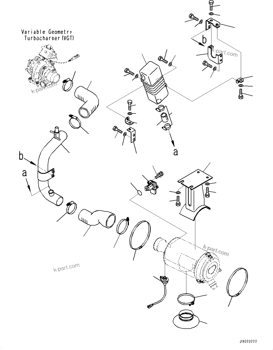Komatsu parts book diagram for PC170LC-11 S/N 37001-UP: AIR CLEANER, AIR CLEANER MOUNTING(#35002-)