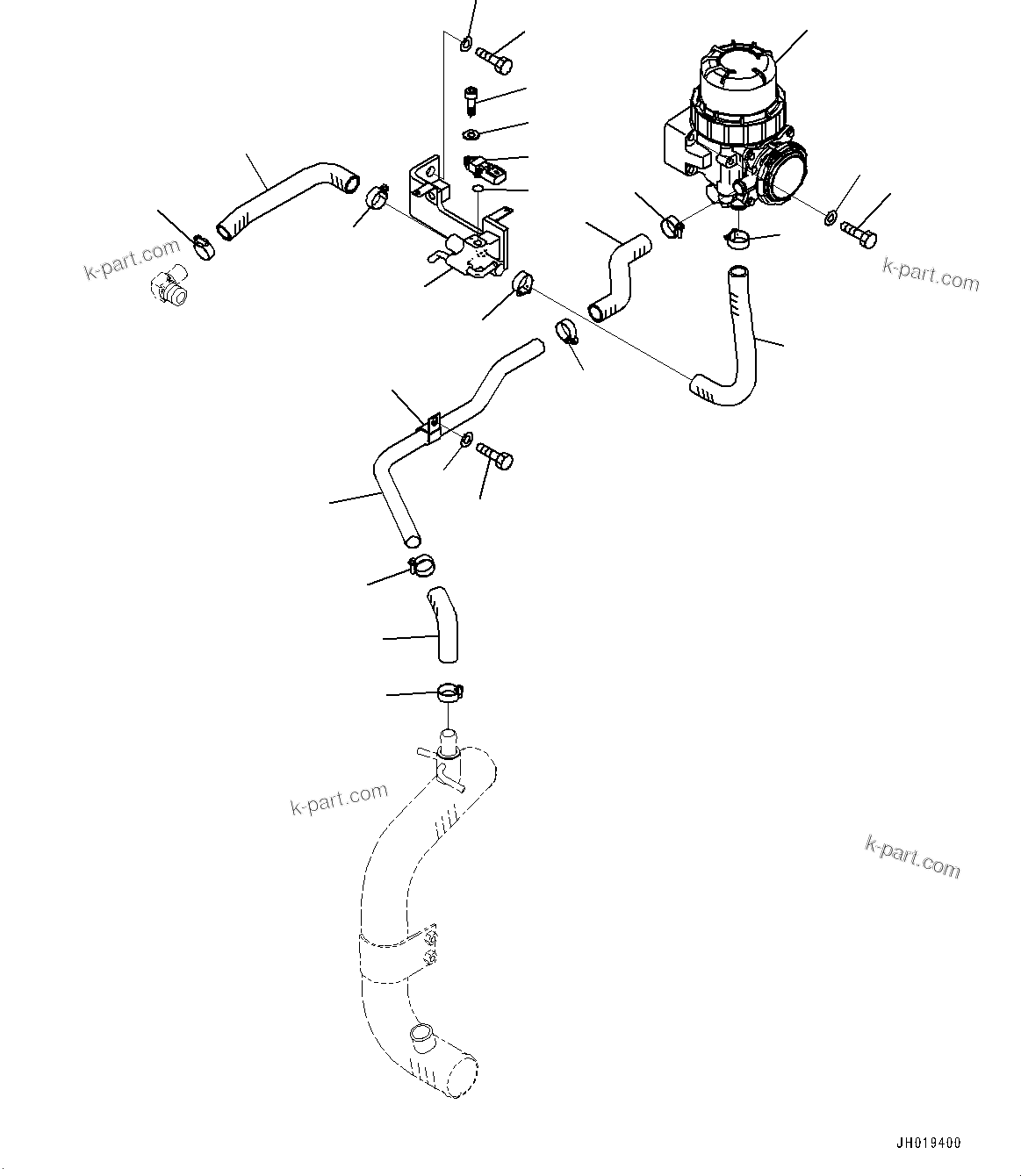 Komatsu parts book diagram for PC170LC-11 S/N 37001-UP: AIR CLEANER, KOMATSU CLOSED CRANKCASE VENTILATION (KCCV)(#35001-)