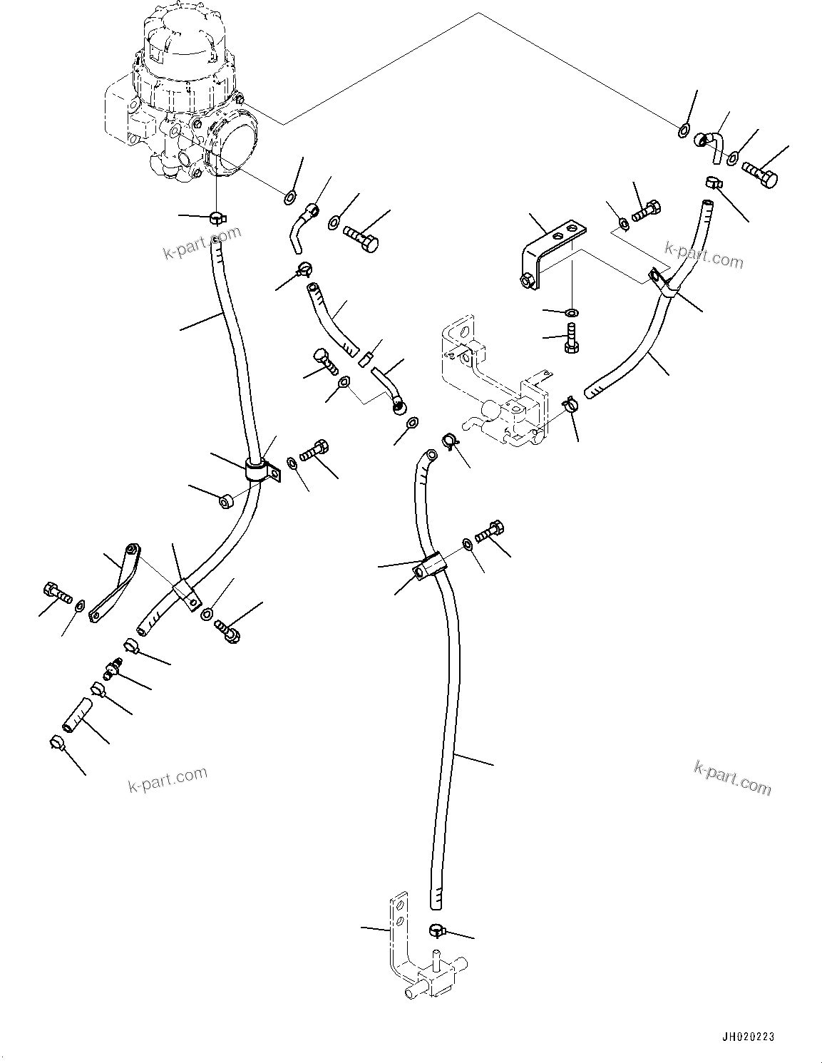 Komatsu parts book diagram for PC170LC-11 S/N 37001-UP: AIR CLEANER, KOMATSU CLOSED CRANKCASE VENTILATION (KCCV) PIPING(#35002-)