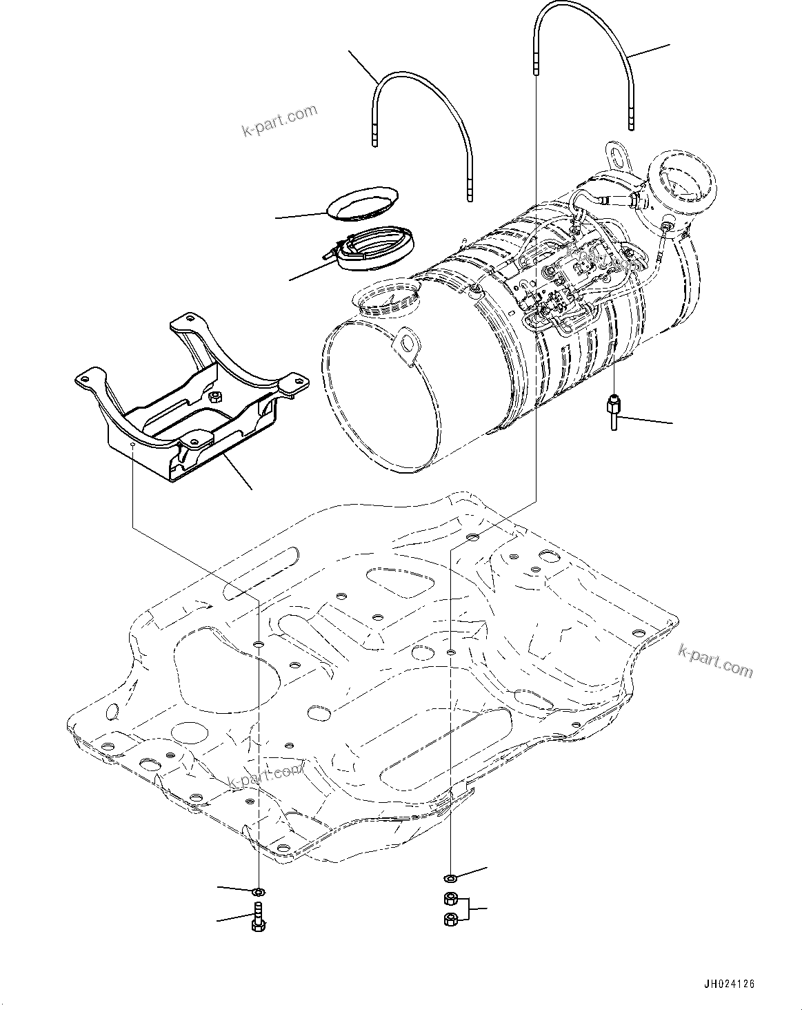 Komatsu parts book diagram for PC170LC-11 S/N 37001-UP: EXHAUST PIPE, SCR ASSEMBLY A MOUNTING(#35001-)