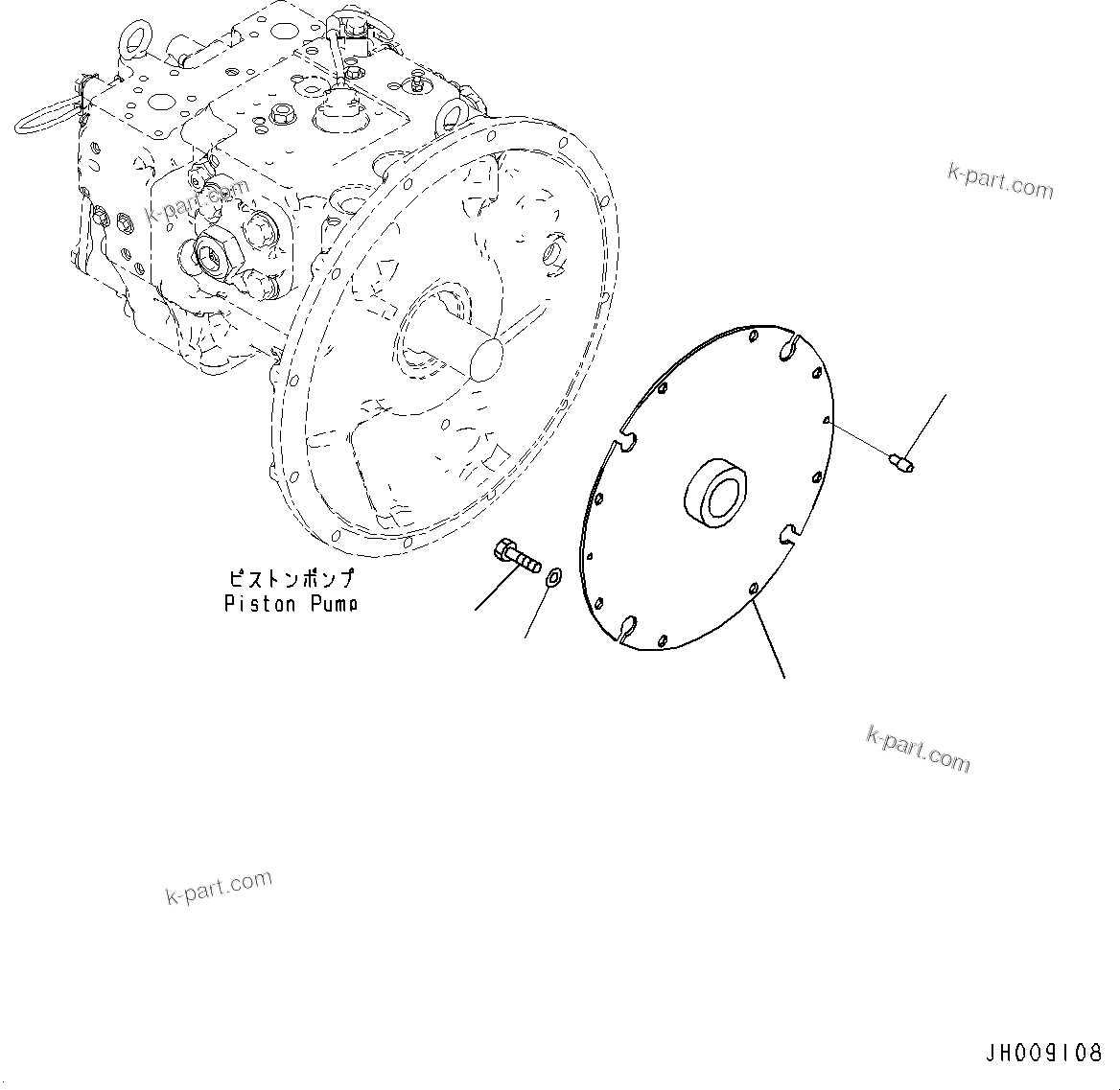 Komatsu parts book diagram for PC170LC-11 S/N 37001-UP: DAMPER, (#35001-)
