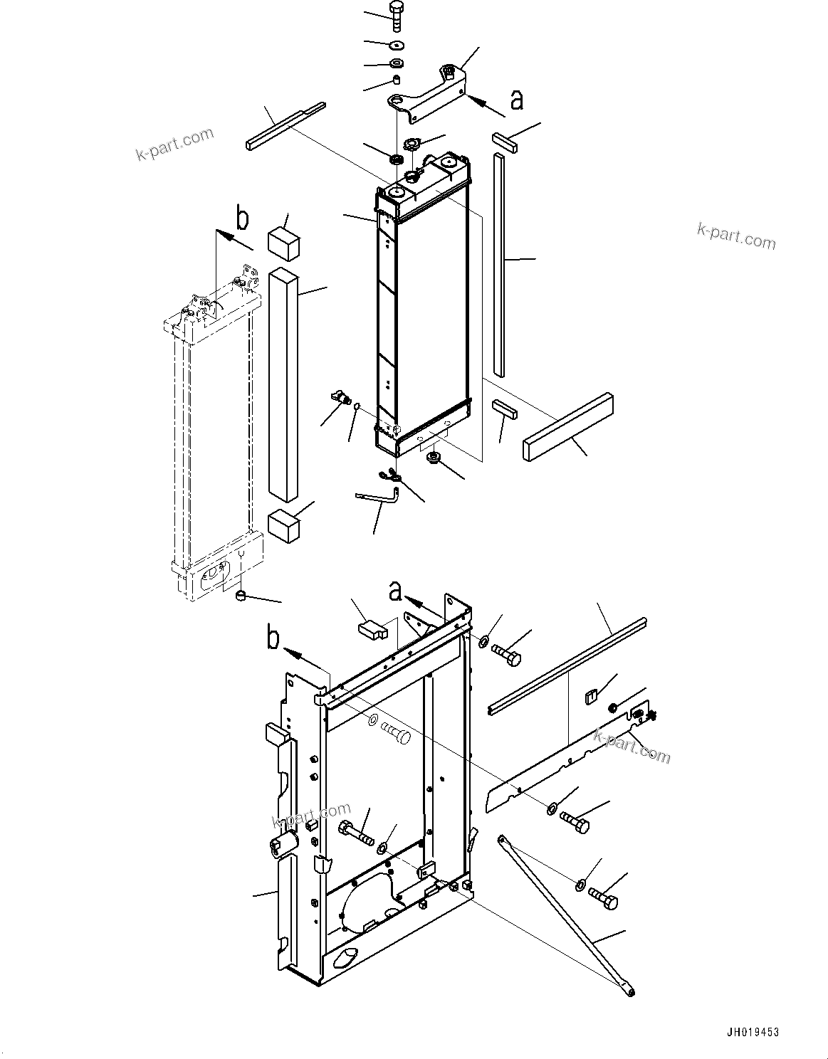 Komatsu parts book diagram for PC170LC-11 S/N 37001-UP: COOLING SYSTEM, RADIATOR(#36307-)