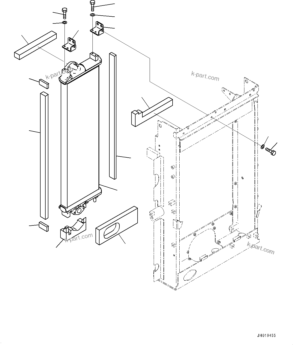 Komatsu parts book diagram for PC170LC-11 S/N 37001-UP: COOLING SYSTEM, OIL COOLER(#36307-)