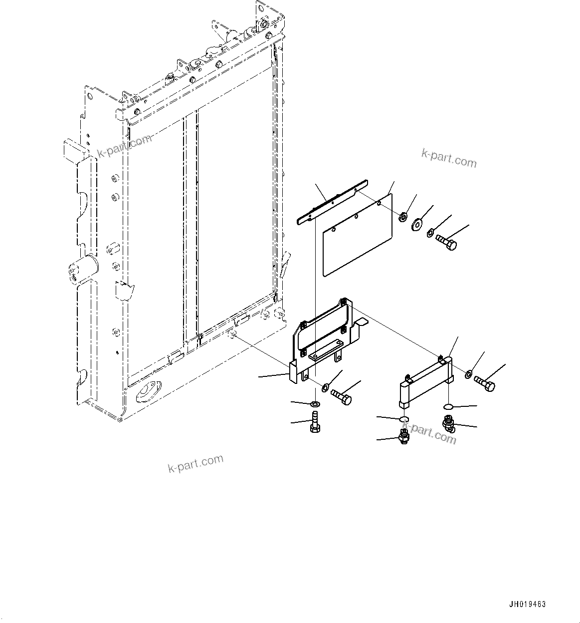 Komatsu parts book diagram for PC170LC-11 S/N 37001-UP: COOLING SYSTEM, FUEL COOLER(#36307-)