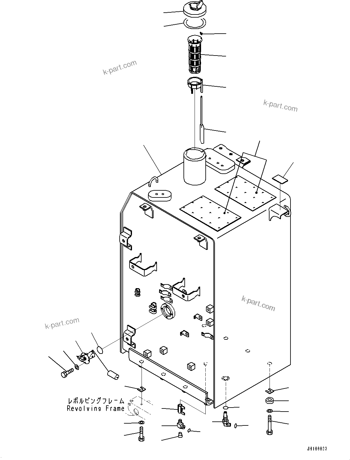 Komatsu parts book diagram for PC170LC-11 S/N 37001-UP: FUEL TANK, (#35001-)