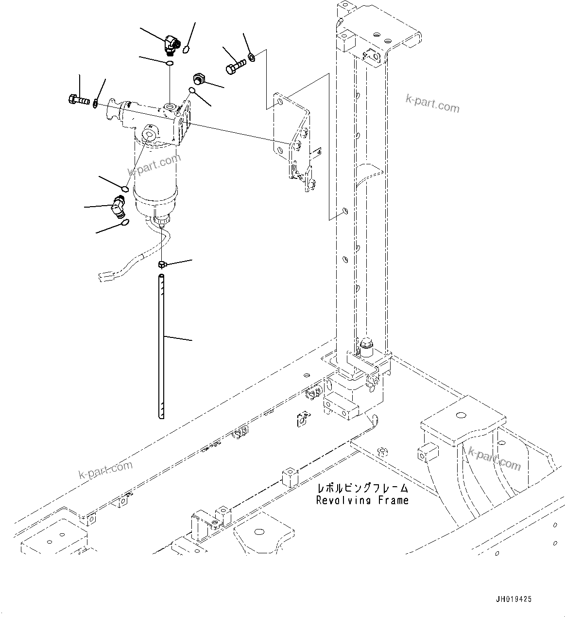 Komatsu parts book diagram for PC170LC-11 S/N 37001-UP: FUEL PIPING, FUEL PREFILTER MOUNTING(#35001-)