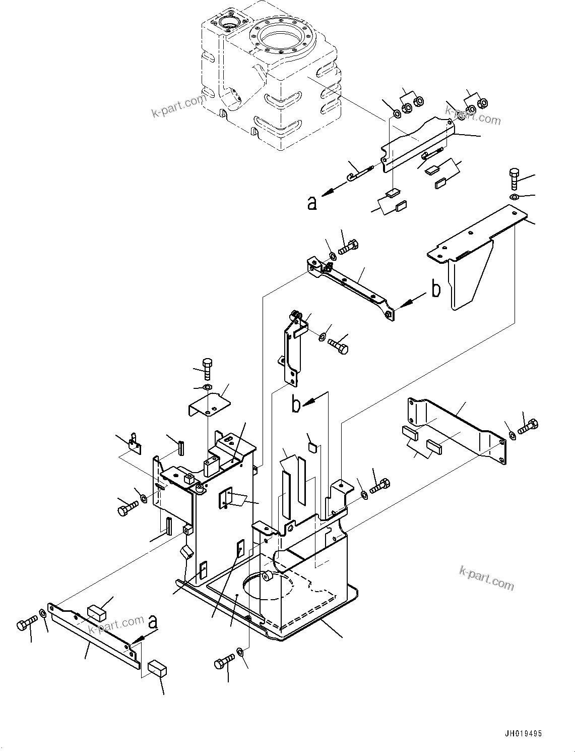 Komatsu parts book diagram for PC170LC-11 S/N 37001-UP: DEF TANK, FRAME(#35001-)