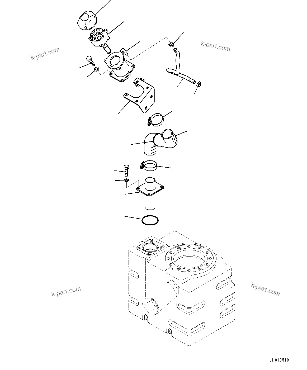 Komatsu parts book diagram for PC170LC-11 S/N 37001-UP: DEF TANK, SUCTION TUBE(#35001-35384)