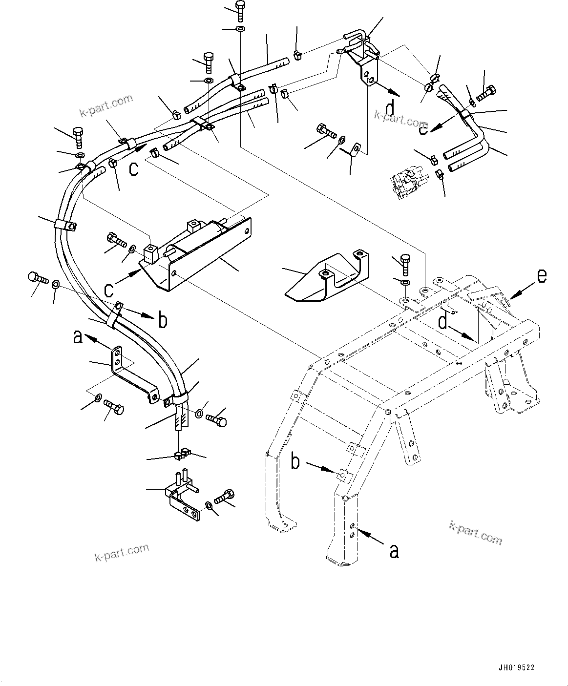 Komatsu parts book diagram for PC170LC-11 S/N 37001-UP: DEF PIPING, DOSING MODULE COOLANT HOSE(#35001-)
