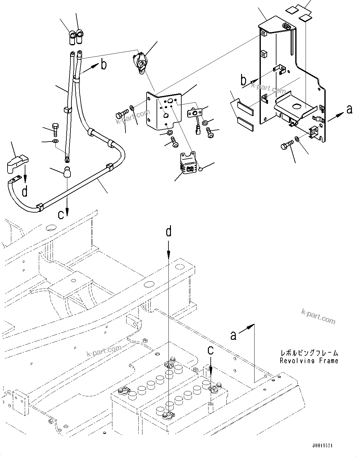Komatsu parts book diagram for PC170LC-11 S/N 37001-UP: ELECTRIC WIRING HARNESS, DISCONNECT SWITCH(#35001-)