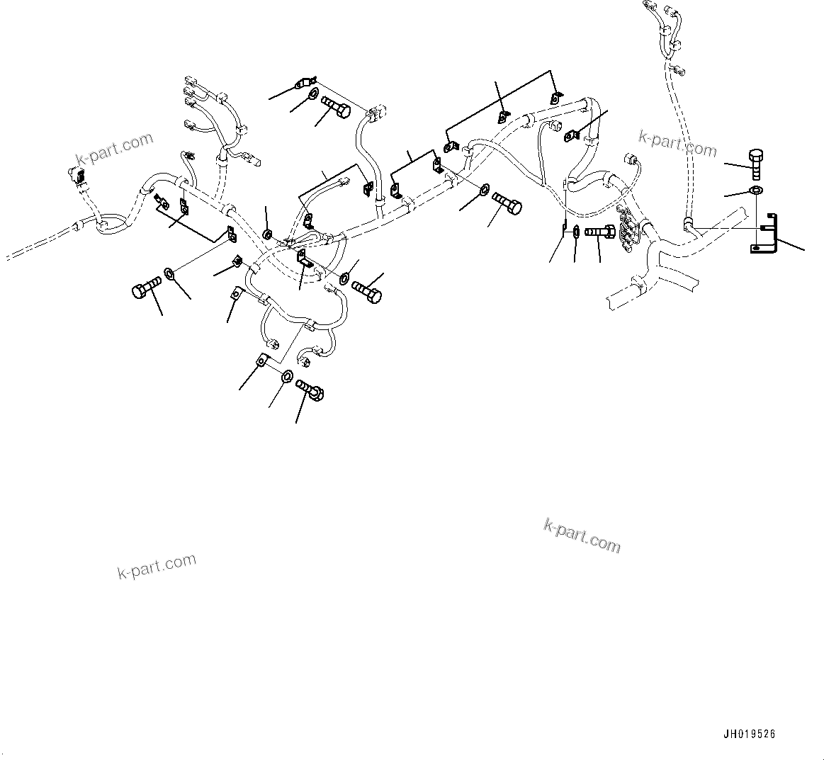 Komatsu parts book diagram for PC170LC-11 S/N 37001-UP: ELECTRIC WIRING HARNESS, MAIN WIRING HARNESS CLAMP (3/3)(#35001-)