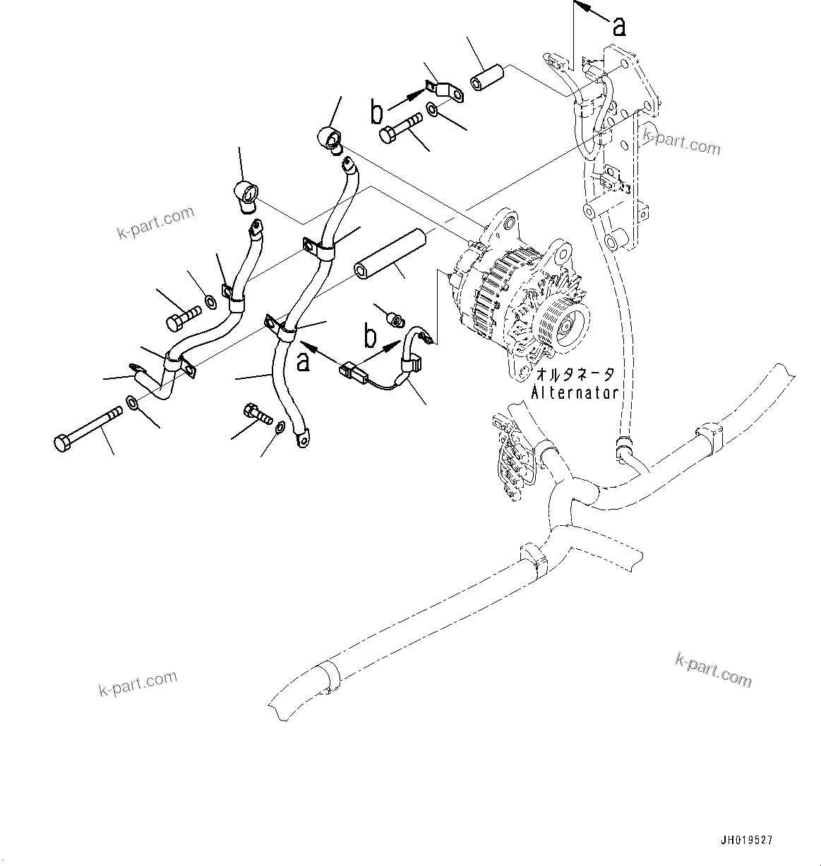 Komatsu parts book diagram for PC170LC-11 S/N 37001-UP: ELECTRIC WIRING HARNESS, ALTERNATOR WIRING HARNESS(#35001-)
