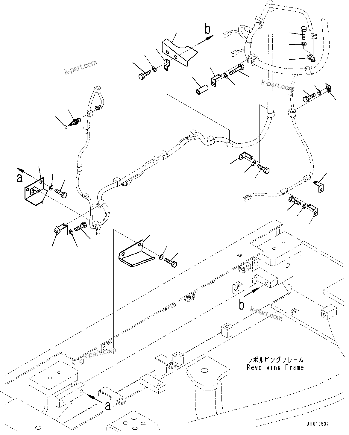 Komatsu parts book diagram for PC170LC-11 S/N 37001-UP: ELECTRIC WIRING HARNESS, ENGINE WIRING HARNESS (2/2)(#35001-35015)