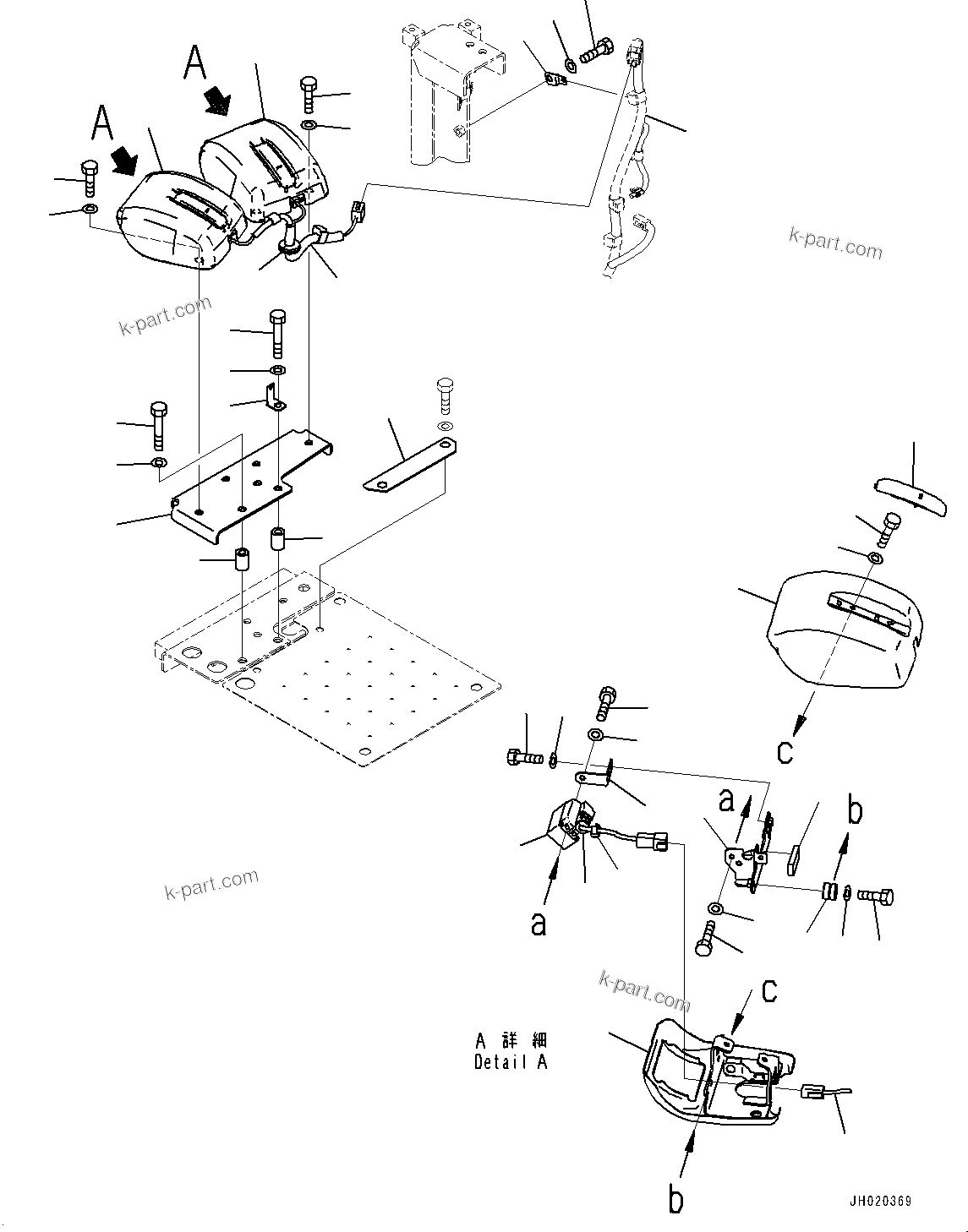 Komatsu parts book diagram for PC170LC-11 S/N 37001-UP: REARVIEW CAMERA, R.H.(#35337-)