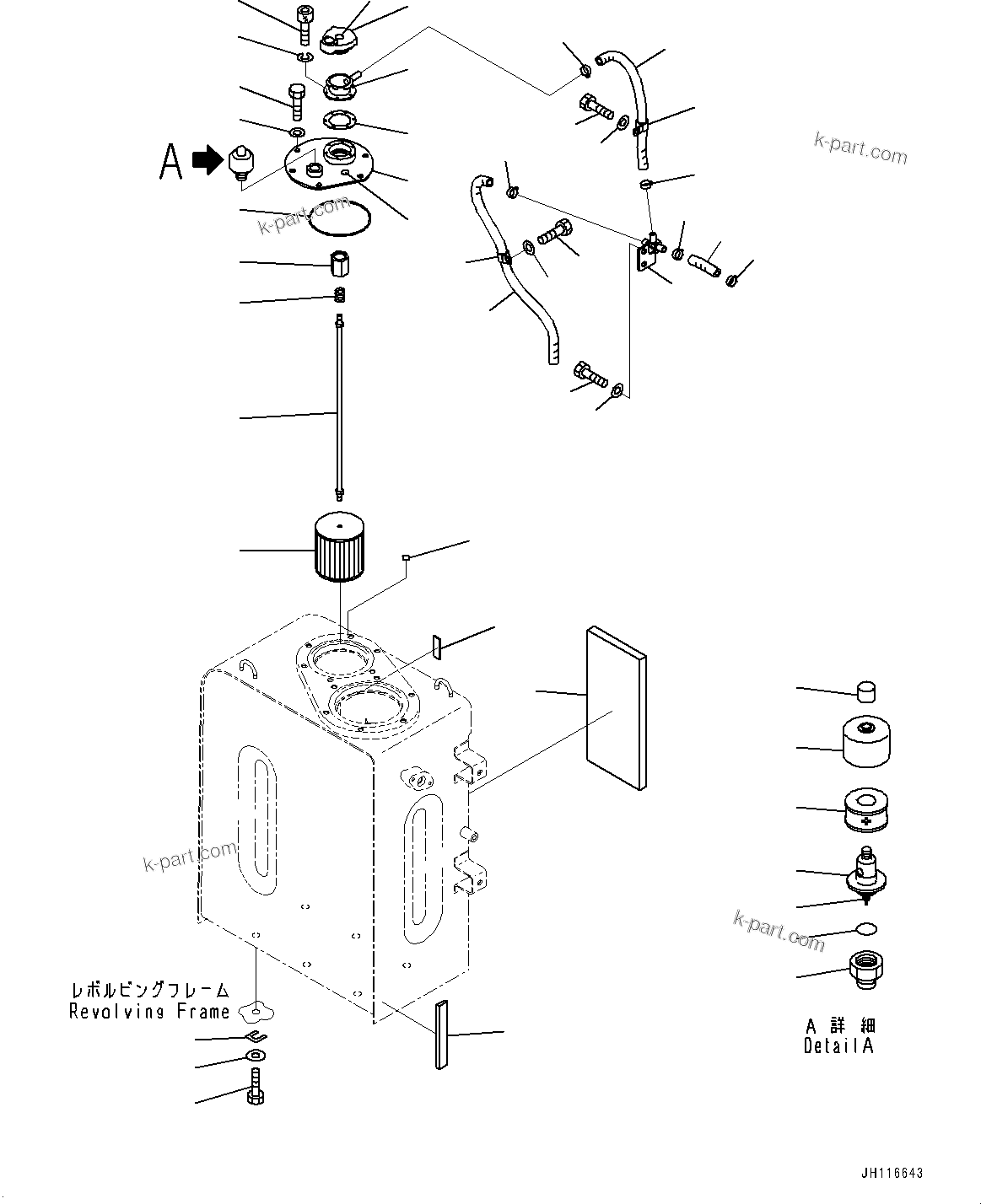 Komatsu parts book diagram for PC170LC-11 S/N 37001-UP: HYDRAULIC TANK, BREATHER(#37001-)