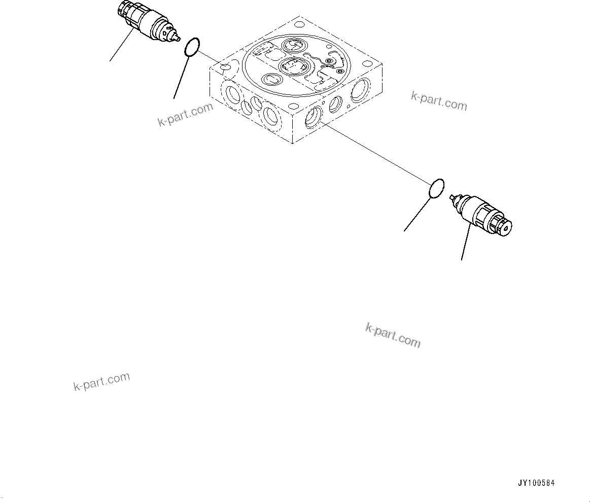 Komatsu parts book diagram for PC170LC-11 S/N 37001-UP: CONTROL VALVE, SERVICE VALVE (3/3)(#35724-)