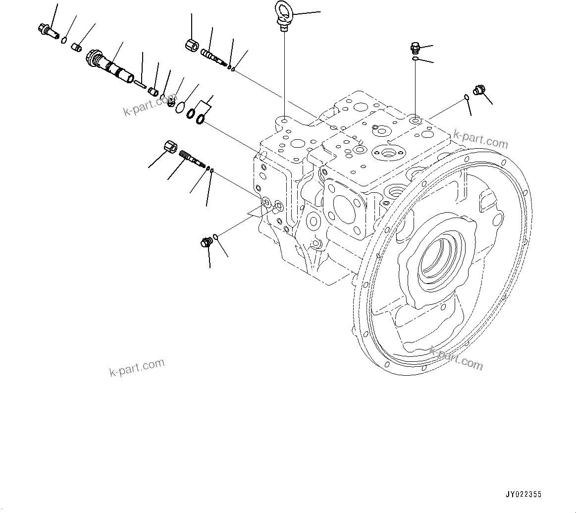 Komatsu parts book diagram for PC170LC-11 S/N 37001-UP: HYDRAULIC PUMP, PISTON PUMP (3/9)(#35001-)