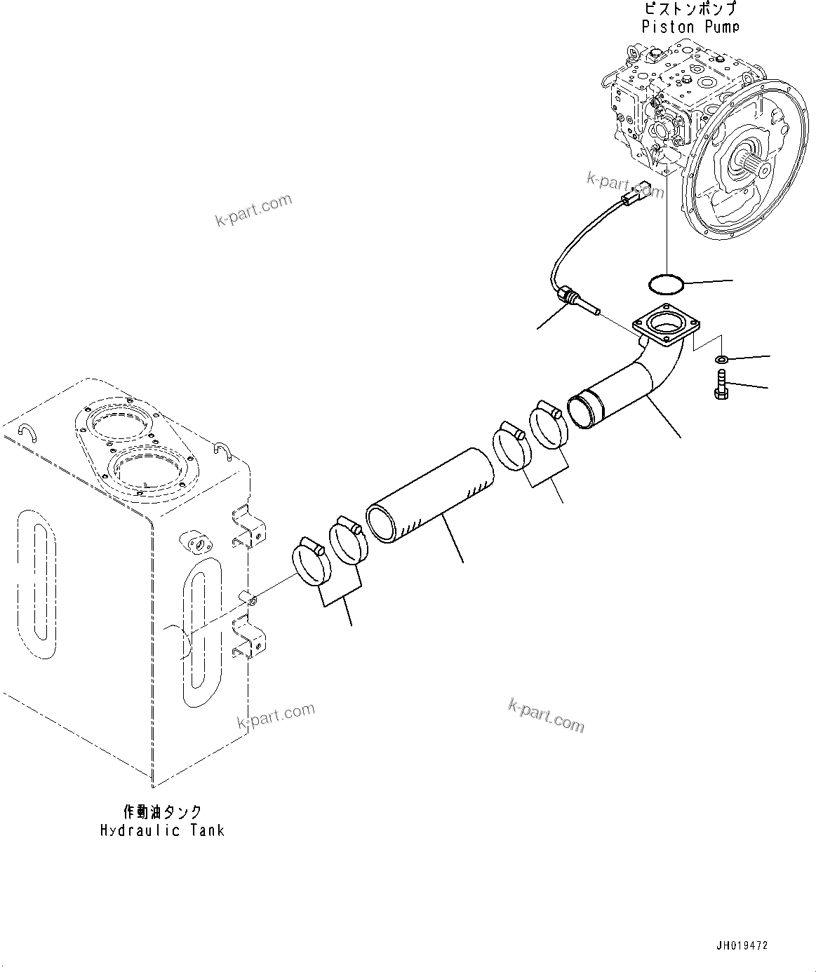 Komatsu parts book diagram for PC170LC-11 S/N 37001-UP: SUCTION PIPING, (#35001-)