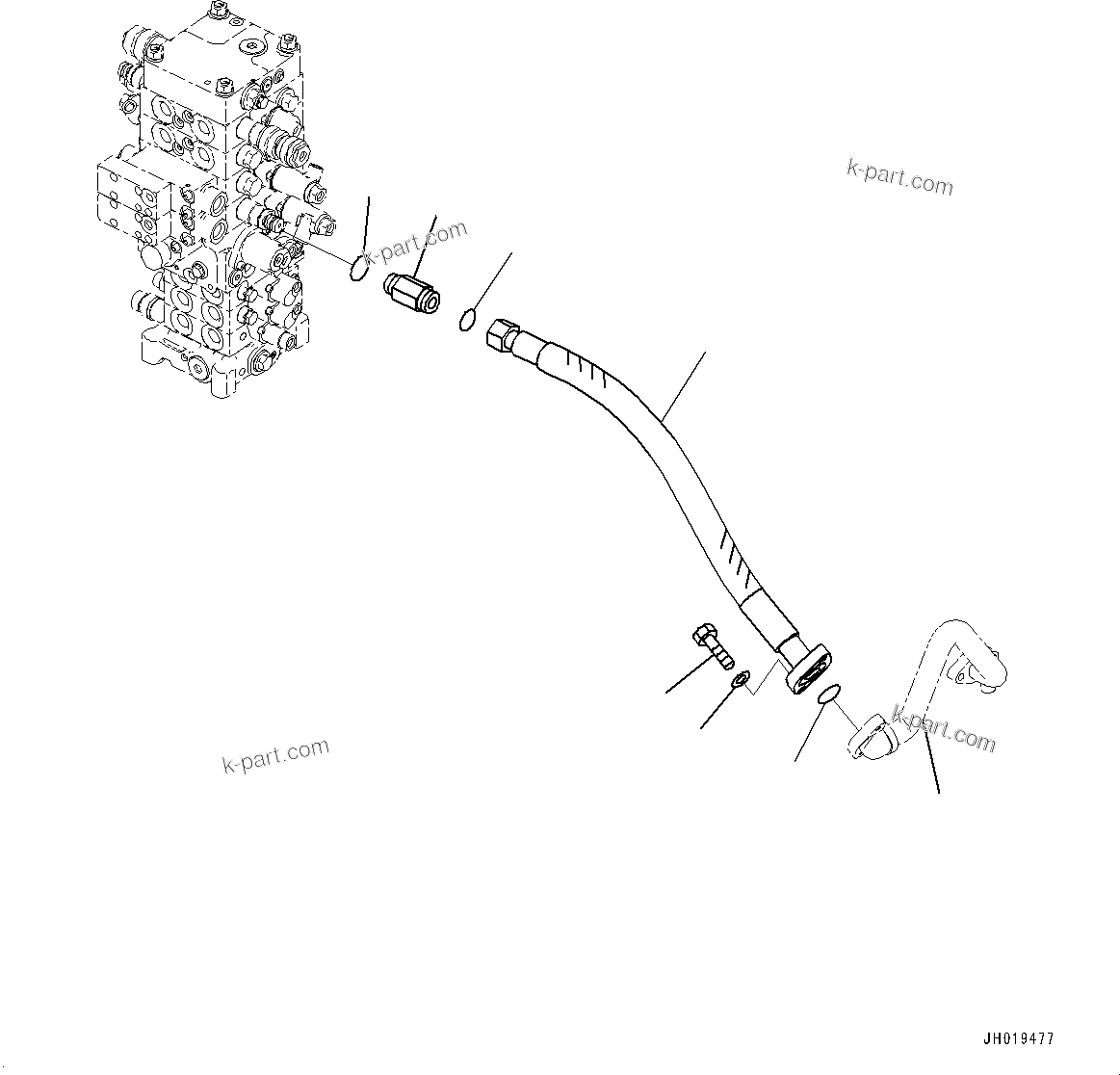 Komatsu parts book diagram for PC170LC-11 S/N 37001-UP: RETURN PIPING, (#35001-)