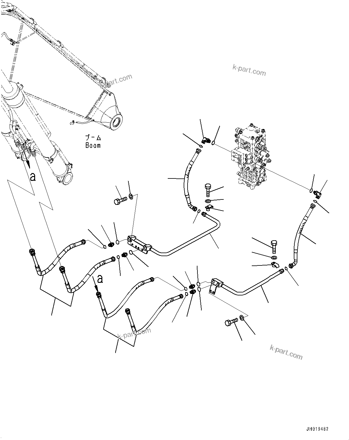 Komatsu parts book diagram for PC170LC-11 S/N 37001-UP: BOOM PIPING, (#35001-)