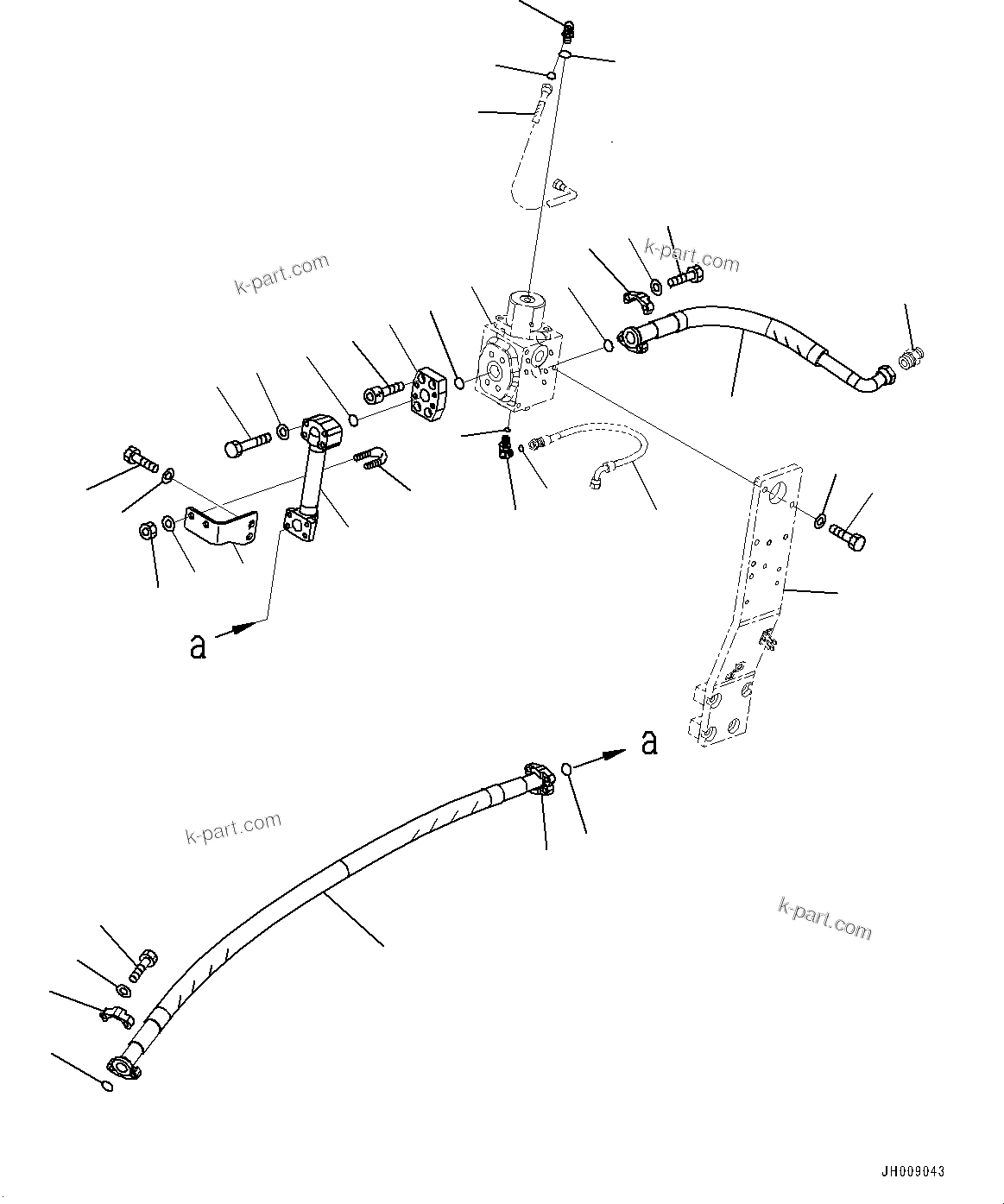 Komatsu parts book diagram for PC170LC-11 S/N 37001-UP: ATTACHMENT PIPING, MAIN PIPING, R.H.(#37001-)
