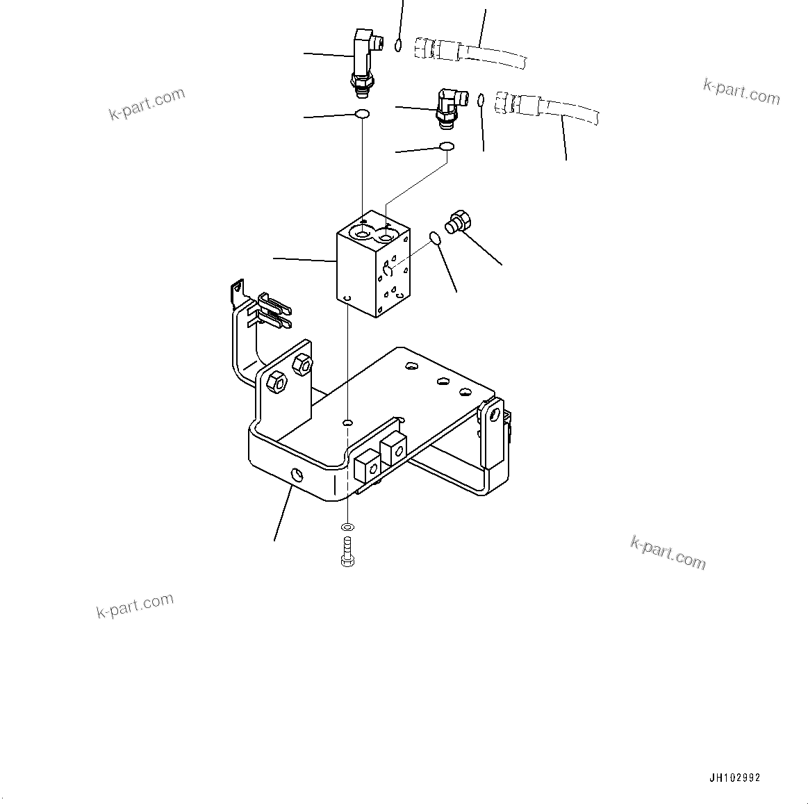 Komatsu parts book diagram for PC170LC-11 S/N 37001-UP: ATTACHMENT ADDITIONAL PIPING, BRACKET(#35724-)